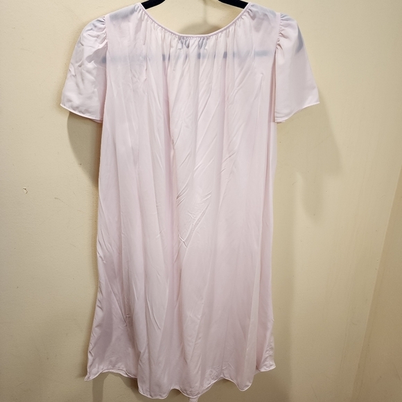 Miss Elaine Classics Pink Old Fashion Sleepwear Nylon Night gown size M - Picture 4 of 9